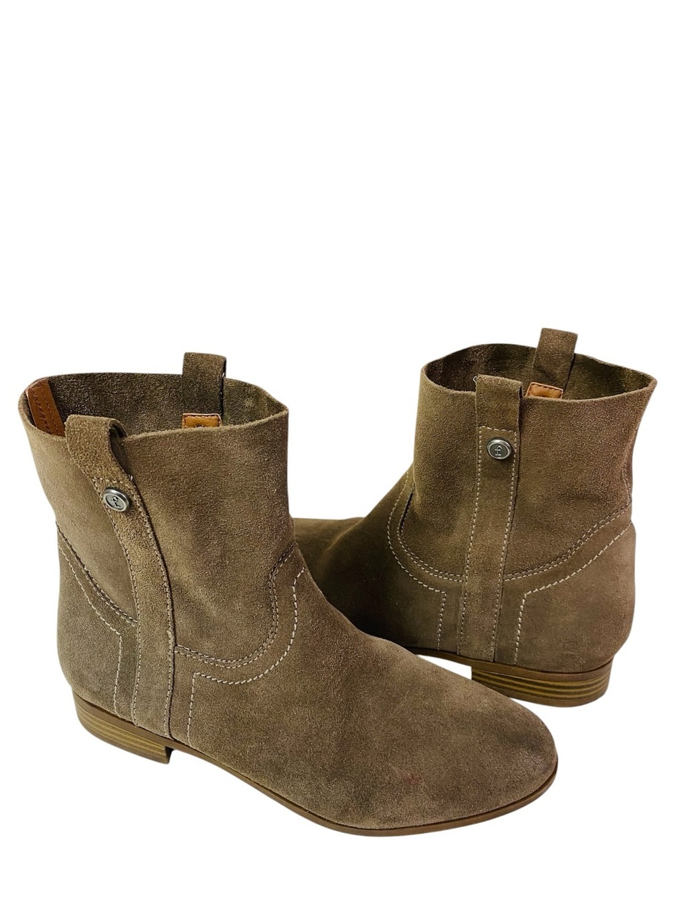 Frye & Co. Sarah Taupe Suede Leather Shortie Ankle Boots Size 7.5